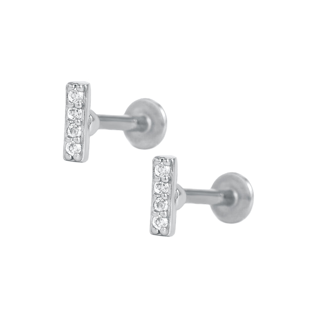 Trendolla Crystal Stud Ball Back & Flat Back Cartilage Earrings