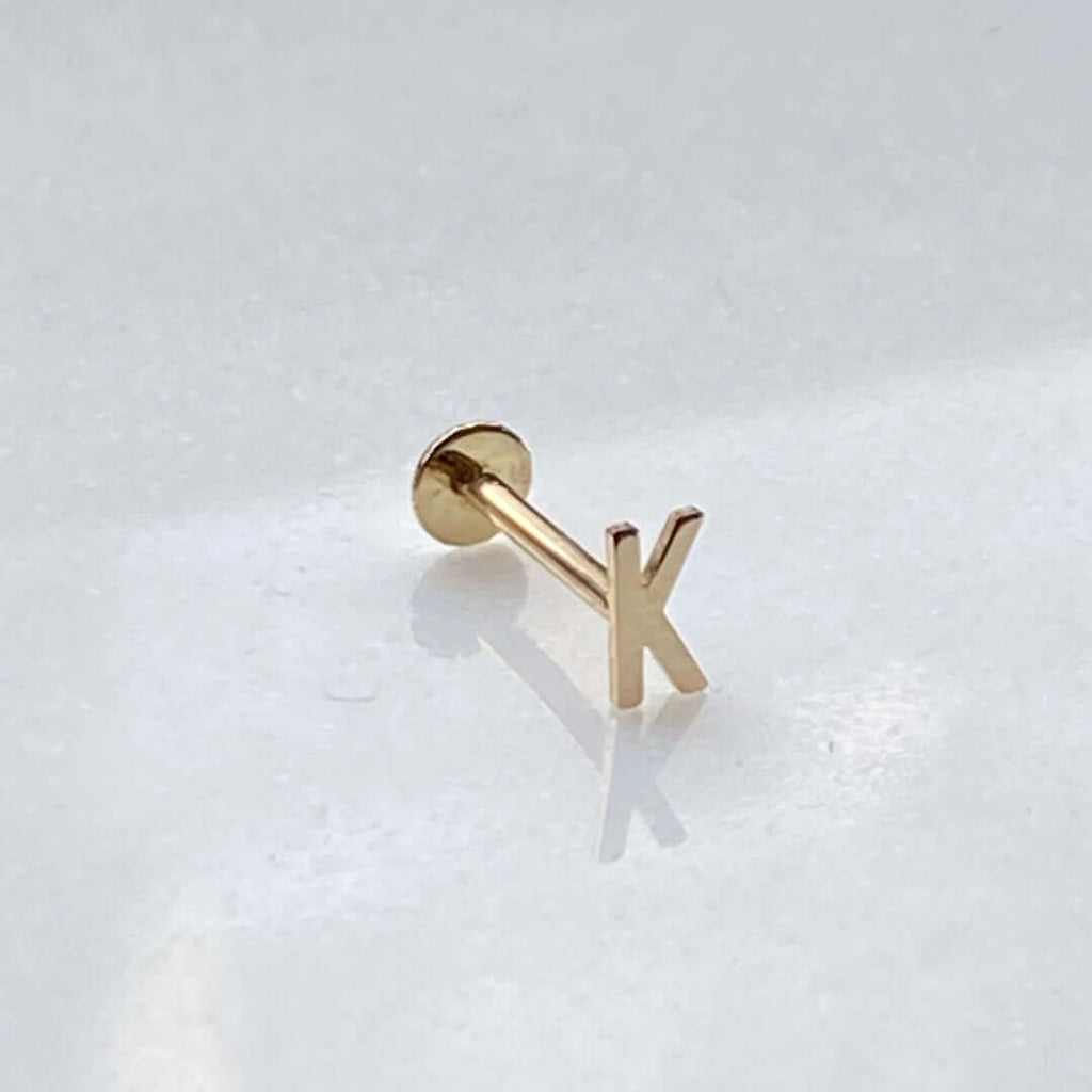 Mini Initial Earring For Women Flat Back Earrings