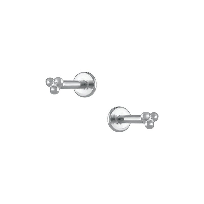 Trendolla Simple Triple Round Beads Sleeper Earrings