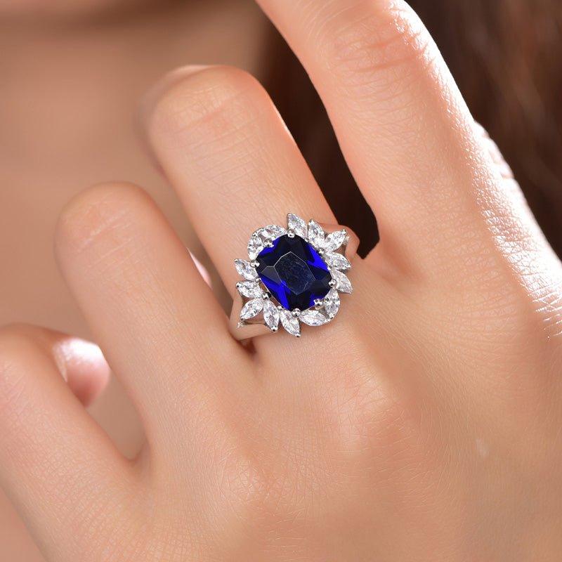 Blue Sapphire Engagement Ring - Trendolla Jewelry