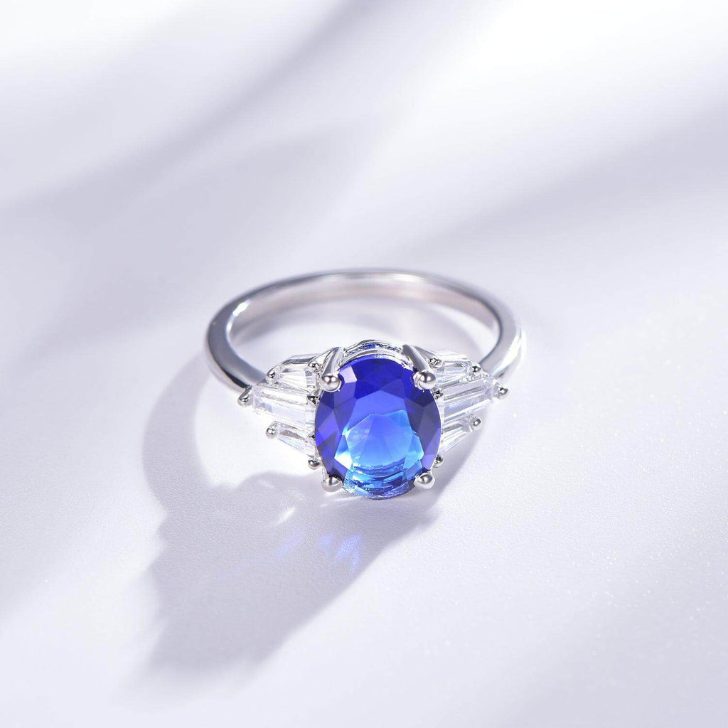 Blue Sapphire Engagement Ring - Trendolla Jewelry