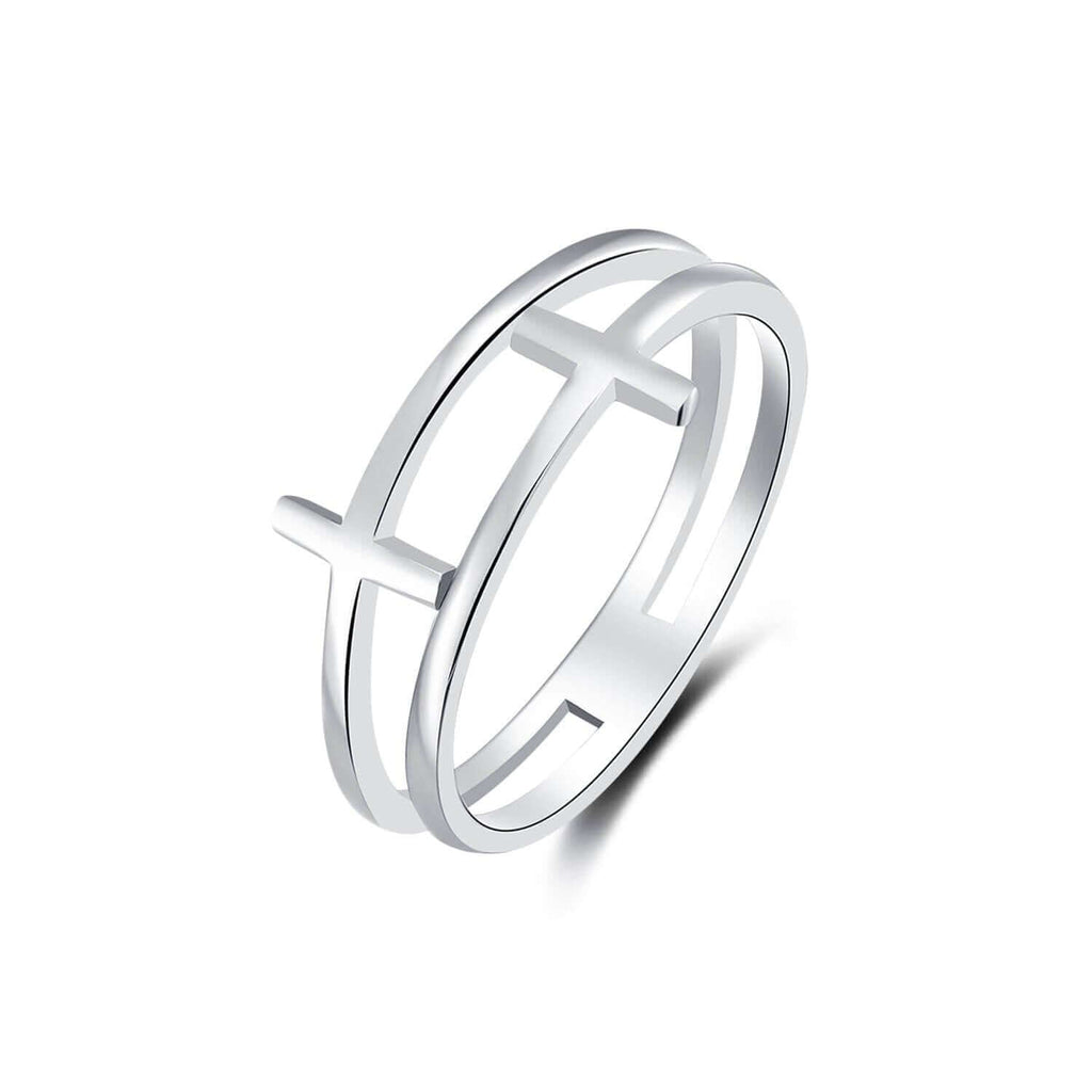 Double Cross Love Ring 