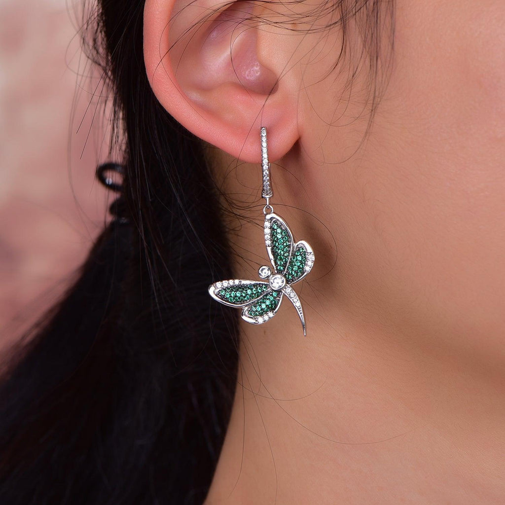 Trendolla Dragonfly Sterling Silver Earrings - Trendolla Jewelry