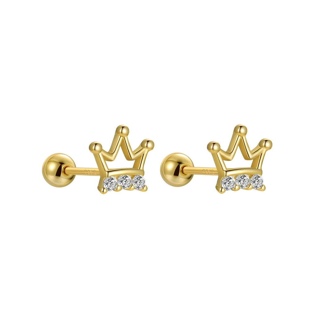 Trendolla Princess Crown Earrings Ball Back Earrings Nap Earrings - Trendolla Jewelry