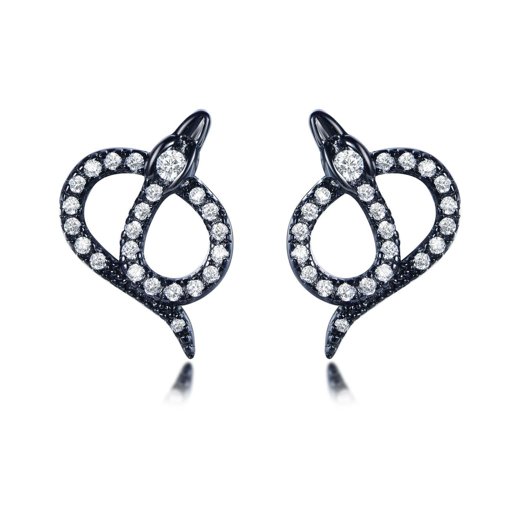 Trendolla Snake Shape Sterling Silver Earrings - Trendolla Jewelry