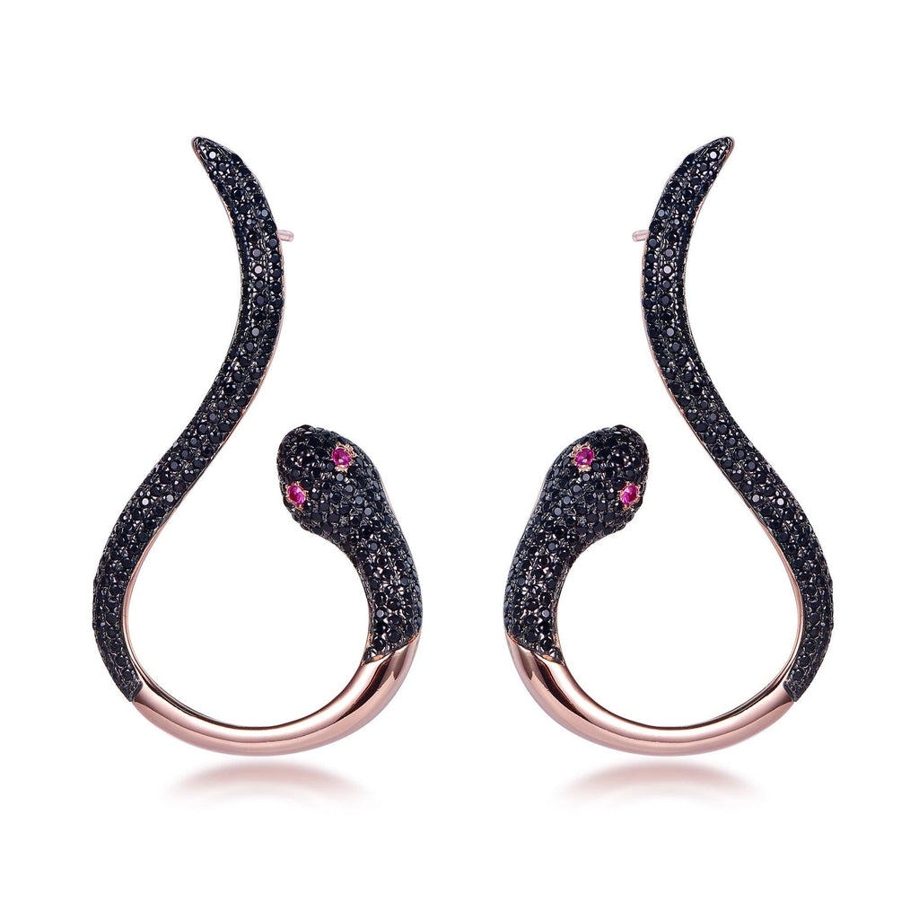 Trendolla Snake Shape Sterling Silver Earrings - Trendolla Jewelry