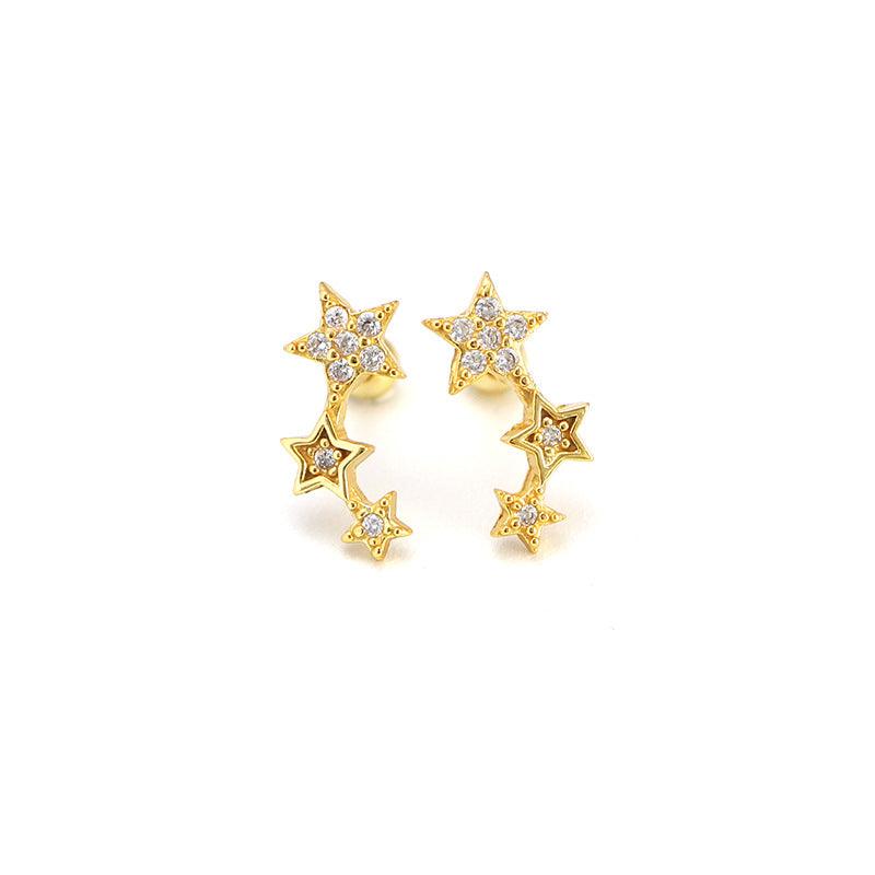 Trendolla Stars Ball Back Earrings Climber Earrings - Trendolla Jewelry