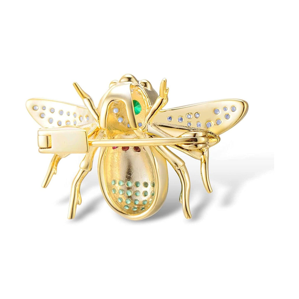 Trendolla Sterling Silver Bee Enamel Pin Brooch - Trendolla Jewelry