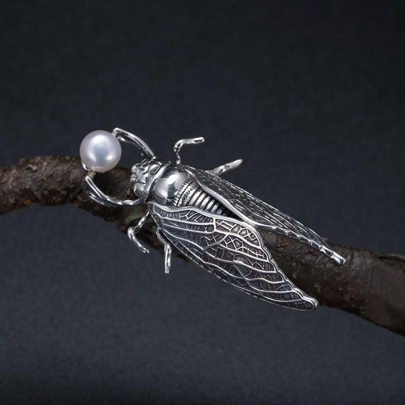 Trendolla Sterling Silver Cicada Pin Brooch - Trendolla Jewelry