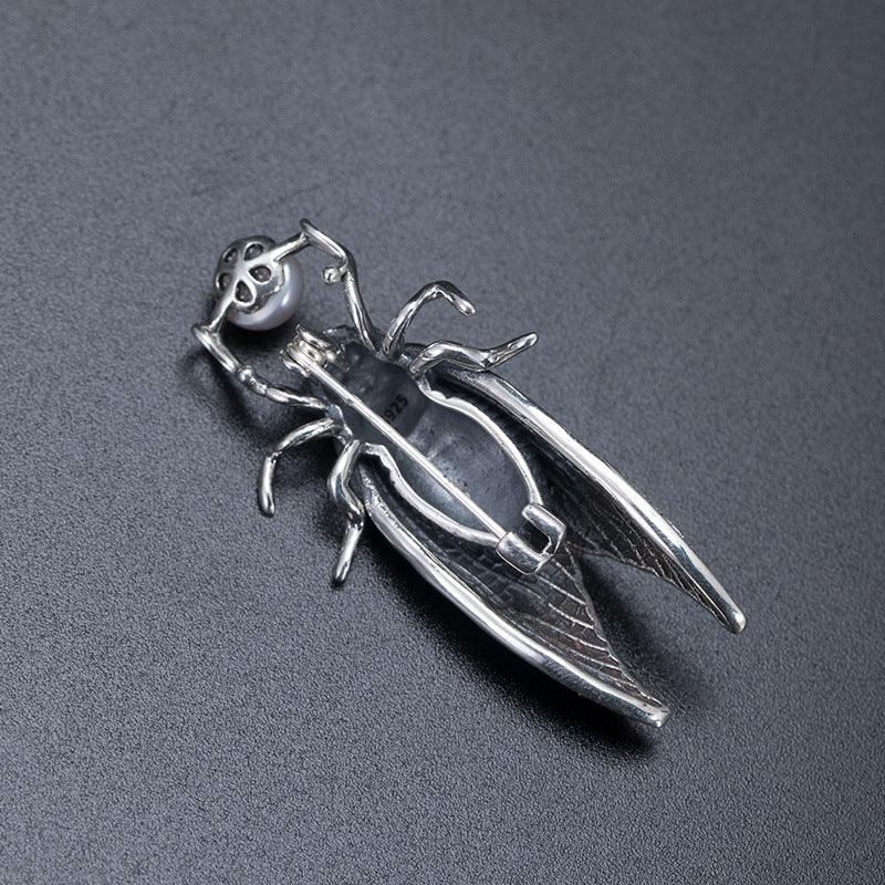 Trendolla Sterling Silver Cicada Pin Brooch - Trendolla Jewelry