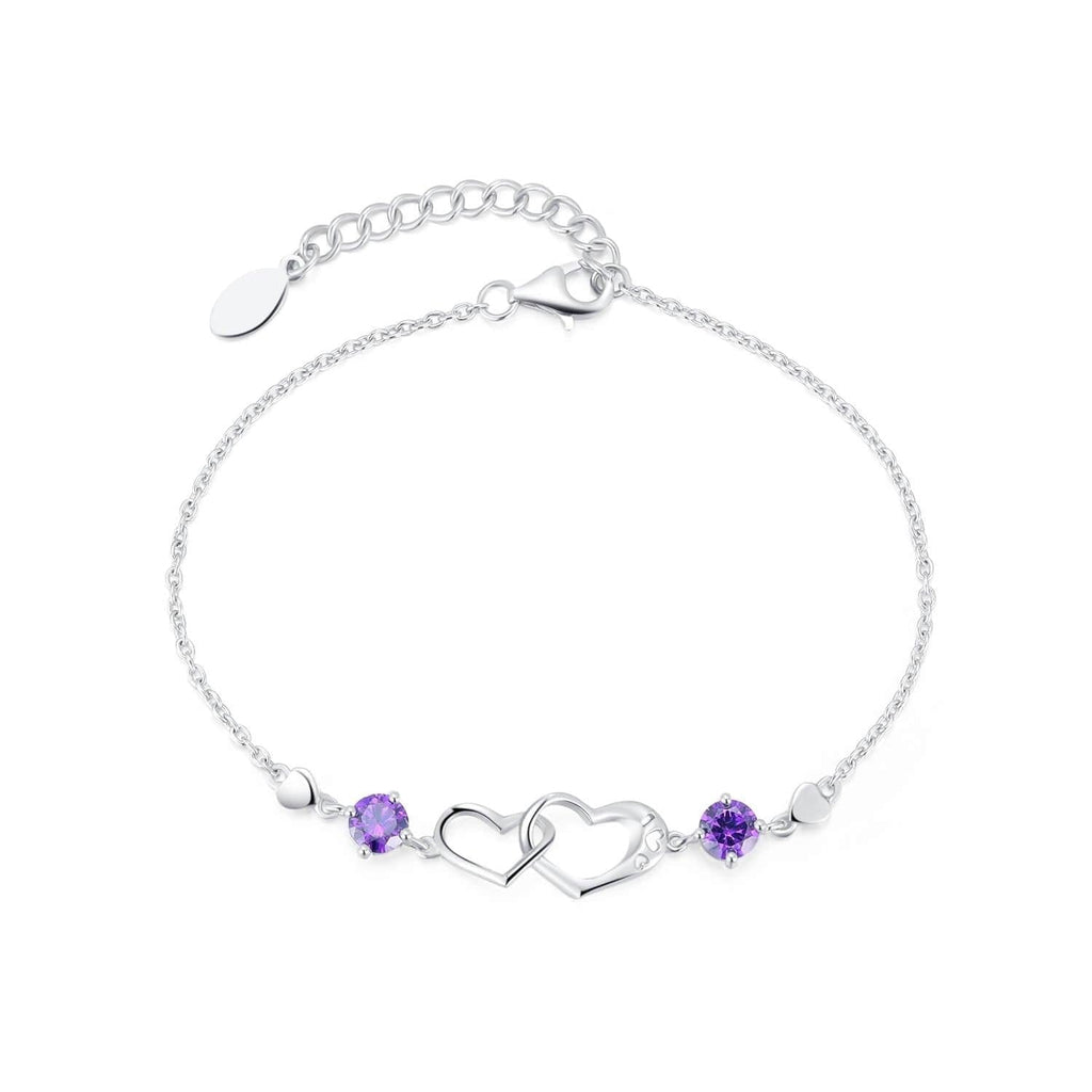 Two Interlocking Hearts Bracelet